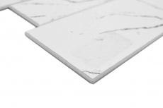 Hand sample self-adhesive mosaic mat vinyl stone look white black gray Carrara look rectangular MOS200-SP02_m