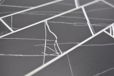 Hand sample self-adhesive mosaic mat vinyl stone look black white Carrara look rectangular MOS200-SP04_m