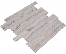 Hand sample self-adhesive mosaic mat vinyl stone look white gray gold rectangular MOS200-SP06_m