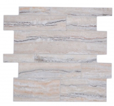 Hand sample self-adhesive mosaic mat vinyl stone look white gray gold rectangular MOS200-SP06_m