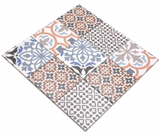 Hand sample self-adhesive mosaic mat vinyl Spanish tile look ornament colorful MOS200-S1406_m