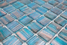 Hand-painted glass mosaic mosaic tile turquoise blue pearl gentian copper iridescent MOS230-G62_m
