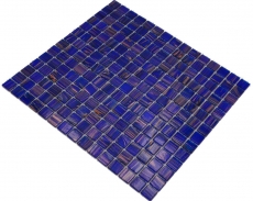 Hand-painted glass mosaic mosaic tile Dark blue Ultramarine blue Copper iridescent MOS230-G19_m
