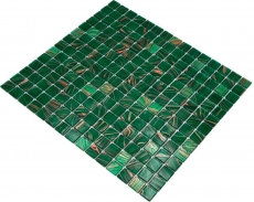 Hand-painted glass mosaic mosaic tile opal green copper iridescent MOS230-G28_m