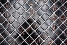 Hand-painted glass mosaic mosaic tile Black copper iridescent shimmering MOS230-G49_m