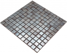 Jasba Senja Pure mosaic ceramic stoneware wenge-metallic glossy metal look kitchen bathroom shower MOSJB27 1 mat