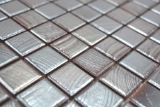Jasba Senja Pure mosaic ceramic stoneware wenge-metallic glossy metal look kitchen bathroom shower MOSJB27 1 mat