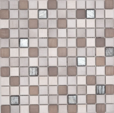 Jasba Senja Pure mosaic ceramic stoneware wood-mix metallic matt wood look kitchen bathroom shower MOSJB06 1 mat