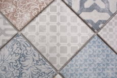 Jasba Pattern mosaic ceramic stoneware multicolored matt retro look kitchen bathroom shower MOSJBPV20 1 mat