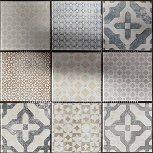 Jasba Pattern mosaic ceramic stoneware multicolored matt retro look kitchen bathroom shower MOSJBPV20 1 mat