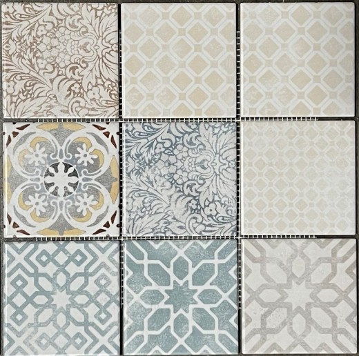 Jasba Pattern mosaic ceramic stoneware multicolored matt retro look kitchen bathroom shower MOSJBPV20 1 mat