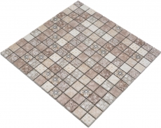 Jasba Pattern mosaic ceramic stoneware beige-brown matt retro look kitchen bathroom shower MOSJBPV01 1 mat