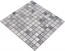 Jasba Pattern mosaic ceramic stoneware gray matt retro look kitchen bathroom shower MOSJBPV02 1 mat