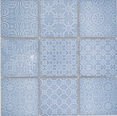 Jasba Clara mosaic ceramic stoneware nordic blue glossy retro look kitchen bathroom shower MOSJBC135 1 mat