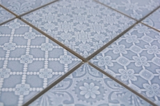 Jasba Clara mosaic ceramic stoneware nordic blue glossy retro look kitchen bathroom shower MOSJBC135 1 mat