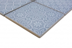 Jasba Clara mosaic ceramic stoneware nordic blue glossy retro look kitchen bathroom shower MOSJBC135 1 mat