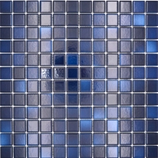 Jasba Agrob Buchtal Fresh mosaic ceramic stoneware deep blue mix glossy kitchen bathroom shower MOSJBF217 1 mat