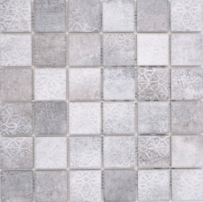 Ceramic mosaic tiles Jasba cement-mix matt cement look kitchen wall bathroom tile shower wall / 10 mosaic mats
