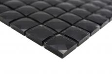 Glass mosaic QUADRAT CRYSTAL GLITTER BLACK MOS130-X826 1 mat