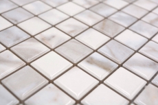 Ceramic mosaic tiles Jasba carrara look white glossy marble look kitchen wall bathroom tile shower wall / 10 mosaic mats
