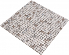 Ceramic mosaic tiles Jasba illusion beige glossy marble look kitchen wall bathroom tile shower wall / 10 mosaic mats