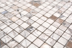 Ceramic mosaic tiles Jasba illusion beige glossy marble look kitchen wall bathroom tile shower wall / 10 mosaic mats