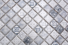 Hand pattern Jasba Pattern mosaic ceramic stoneware gray matt retro look kitchen bathroom shower MOSJBPV02_m