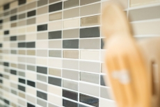 Mosaic tile ceramic light beige gray rods unglazed glass MOS24-CUSTG61