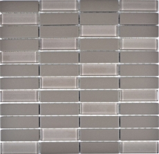 Mosaic tile ceramic rods gray unglazed glass MOS24-0204_f