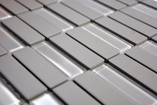 Mosaic tile ceramic rods gray unglazed glass MOS24-0204_f