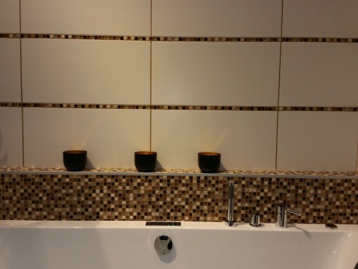 Glass mosaic natural stone mosaic tile beige brown cream ochre orange splashback kitchen - MOS92-1206