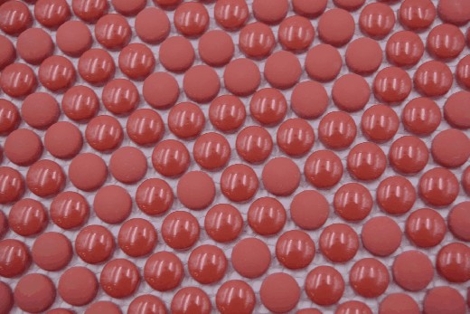 Hand pattern round enamel mix red glossy/matt wall tile backsplash kitchen shower bathroom MOS140-0911_m