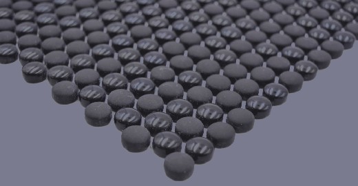 Hand pattern round enamel mix black glossy/matt wall tile backsplash kitchen shower bathroom MOS140-0311_m