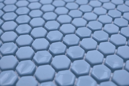 Hand sample Hexagon Enamel mix blue glossy/matt wall tile backsplash kitchen shower bathroom MOS140-0401_m