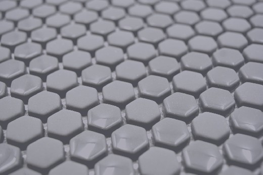 Hand sample Hexagon Enamel mix gray glossy/matt wall tile backsplash kitchen shower bathroom MOS140-0201_m