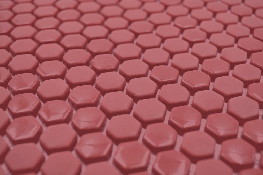 Hand sample Hexagon Enamel mix red glossy/matt wall tile backsplash kitchen shower bathroom MOS140-0901_m