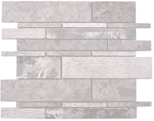 Hand sample composite marble/ceramic mix gray/color 2F wall tile backsplash kitchen shower bathroom MOS180-C07STG_m