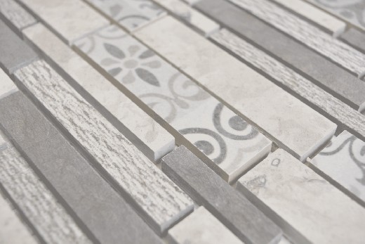 Hand pattern composite marble/ceramic mix gray 3F wall tile backsplash kitchen shower bathroom MOS180-D0927G_m