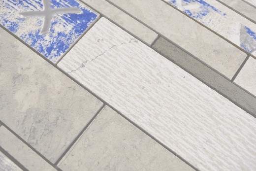 Hand sample composite marble/ceramic mix gray/color 3F wall tile backsplash kitchen shower bathroom MOS180-D09STG_m