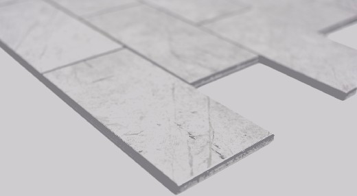Hand pattern rectangular vinyl stone look Marianne Subway Level matt wall tile backsplash kitchen shower bathroom MOS200-MLM_m