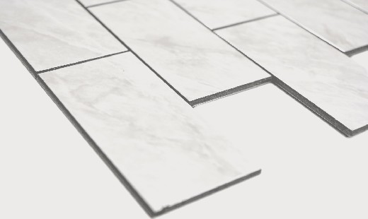 Hand sample rectangle AC stone effect Carrara look Subway Level glossy wall tile backsplash kitchen shower bathroom MOS200-CLG_m