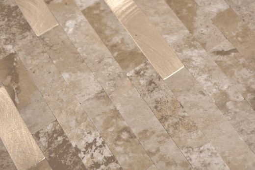 Hand pattern composite vinyl stone look Limestone brown/gold mosaic tile wall tile backsplash MOS200-LBG_m