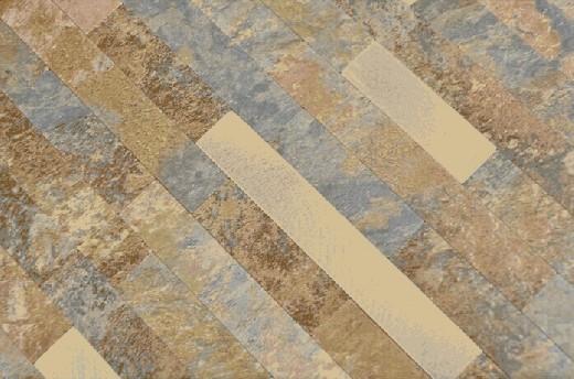 Hand-patterned composite vinyl stone effect Multi Slate/Gold mosaic tile wall tile backsplash MOS200-MSG_m