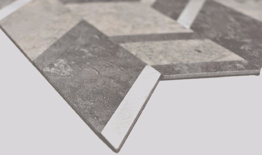 Hand sample arrow vinyl stone look Cement dark grey/Silver wall tile backsplash MOS200-4CDG_m