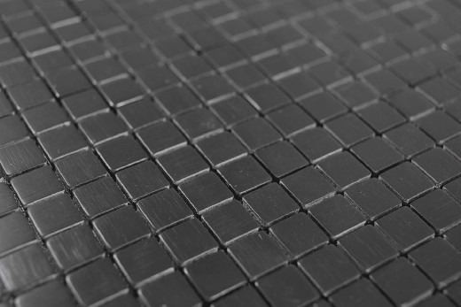 Hand pattern square aluminum black Silk Brushed wall tile mirror MOS200-L1B_m