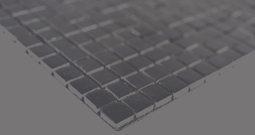 Hand pattern square aluminum black Silk Brushed wall tile mirror MOS200-L1B_m