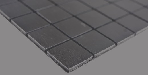 Hand pattern square aluminum black Silk Brushed wall tile mirror MOS200-L3B_m