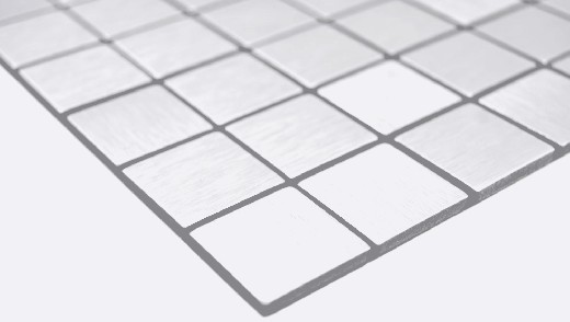 Hand pattern square Alu Silver Silk Brushed wall tile mirror MOS200-L7S_m