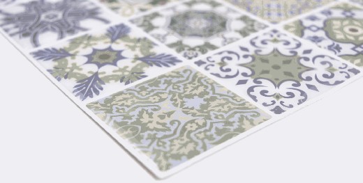 Hand sample vinyl squares retro color wall tile mirror MOSvinyl-retro_m