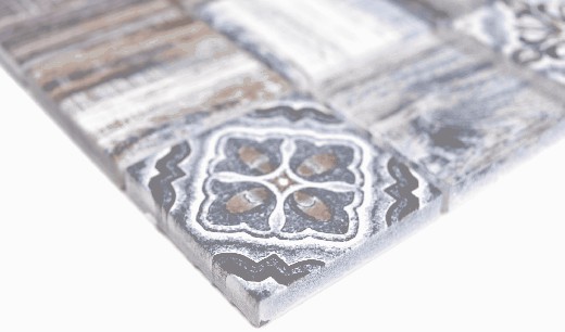 Hand pattern square Crystal mix blue wall tile backsplash Mos160-w400_m